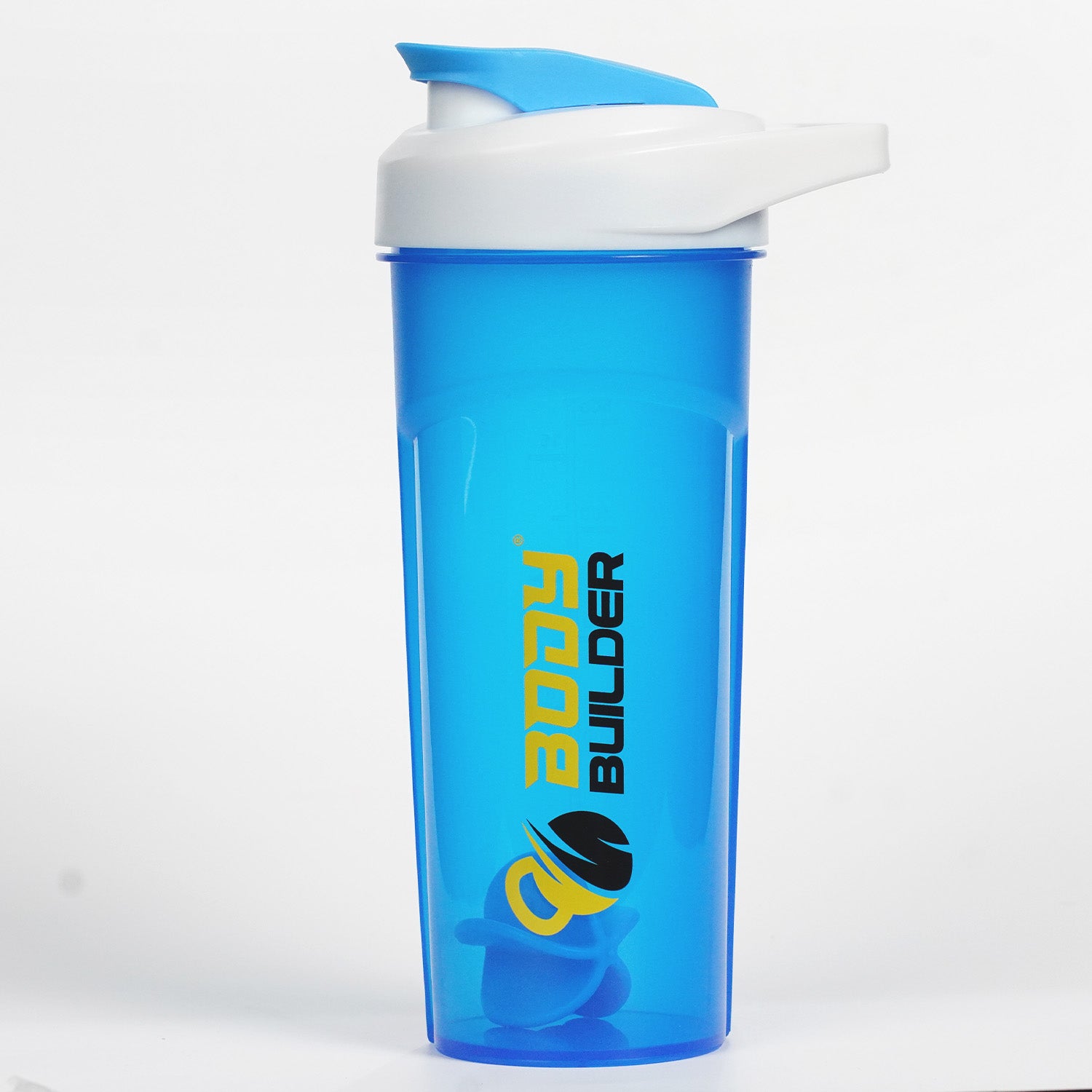 Body Builder Shaker, Blue, 600 ML, Ease of Carrying it Anywhere, Provided with Measuring Marks