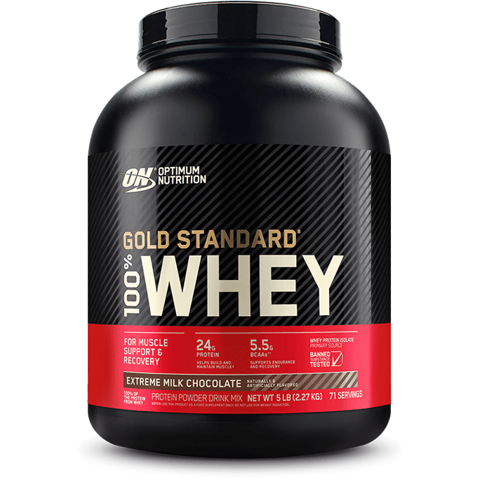 Optimum Nutrition Gold Standard 100% Whey Protein, Extreme Milk Chocolate, 5 LB