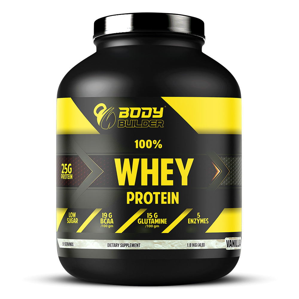 Body Builder Whey Protein, Vanilla, 4 LB, 25 g of Whey Protein Per 1 Scoop