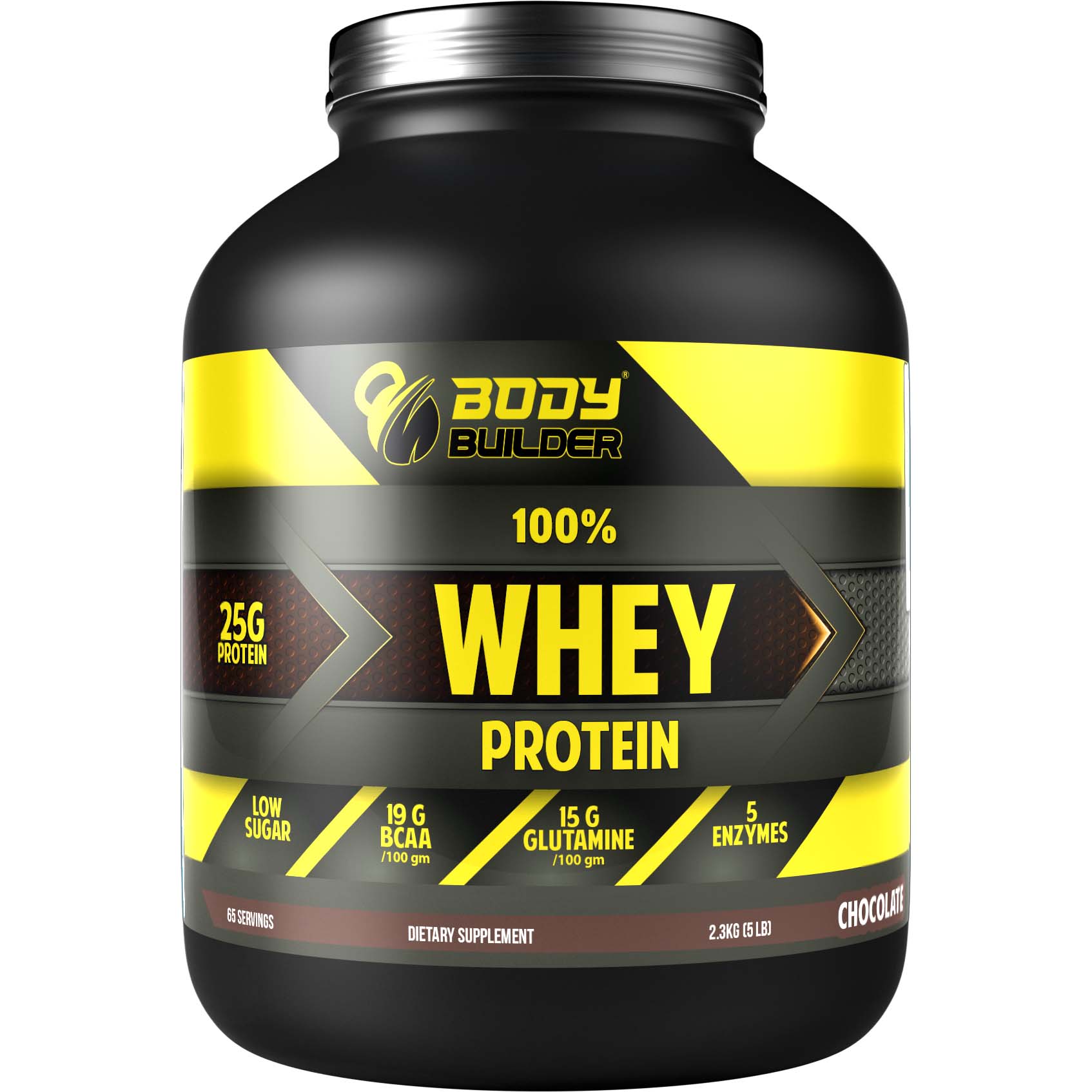 Body Builder Whey Protein, Chocolate, 5 LB, 25 g of Whey Protein Per 1 Scoop