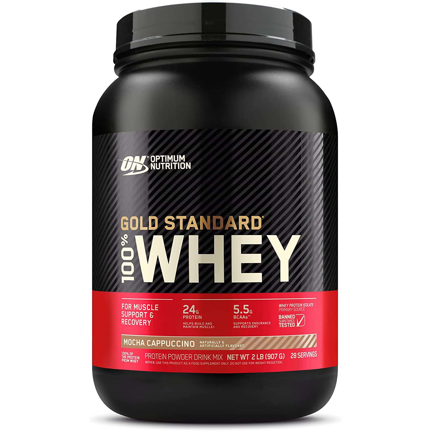 Optimum Nutrition Gold Standard 100% Whey Protein, Mocha Cappuccino, 2 LB