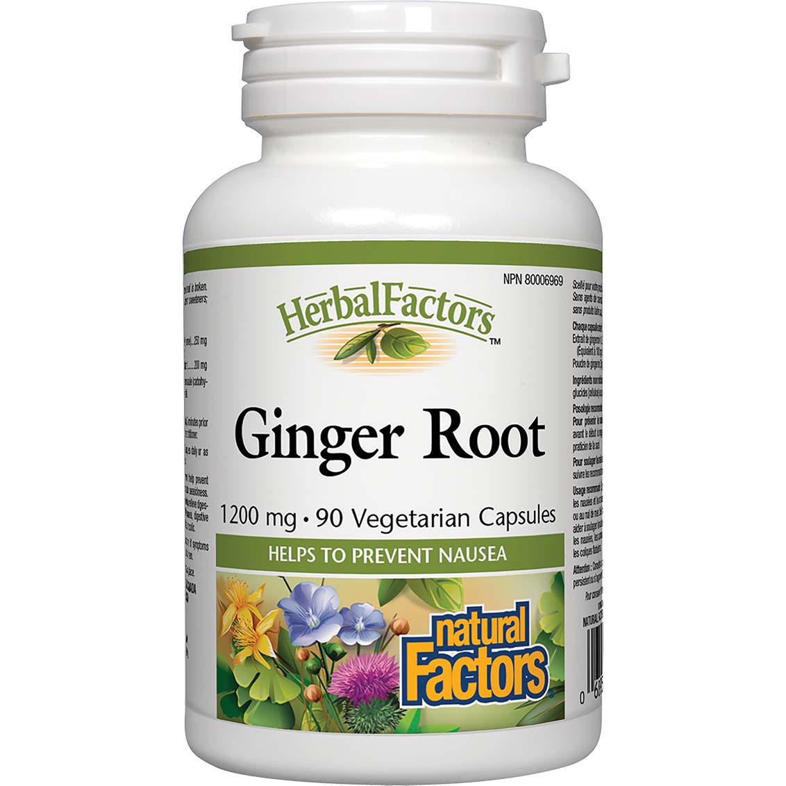 Natural Factors Ginger Root, 1200 mg, 90 Veggie Capsules, Settles an Upset Stomach