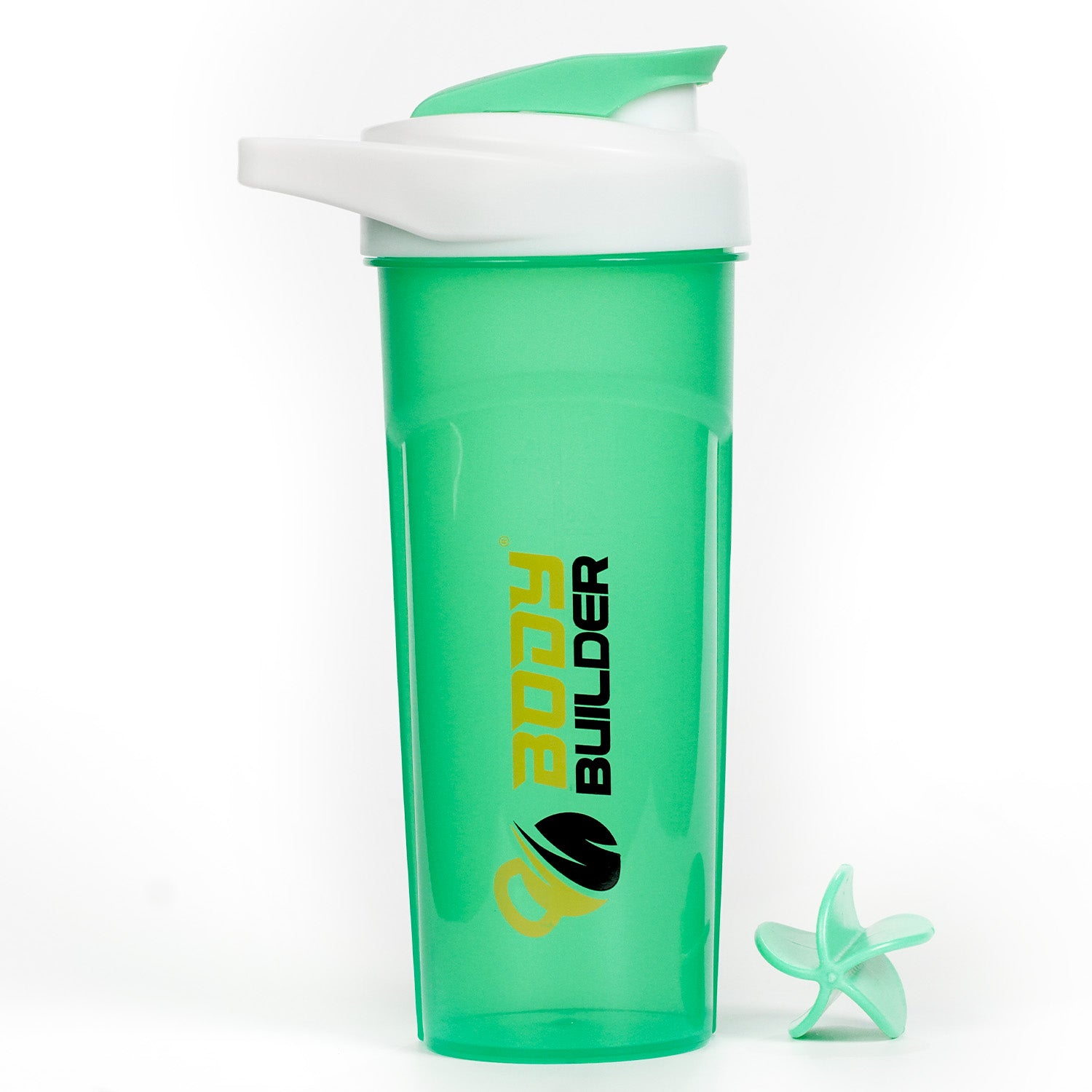 Body Builder Shaker, Green, 600 ML, Ease of Carrying it Anywhere, Provided with Measuring Marks