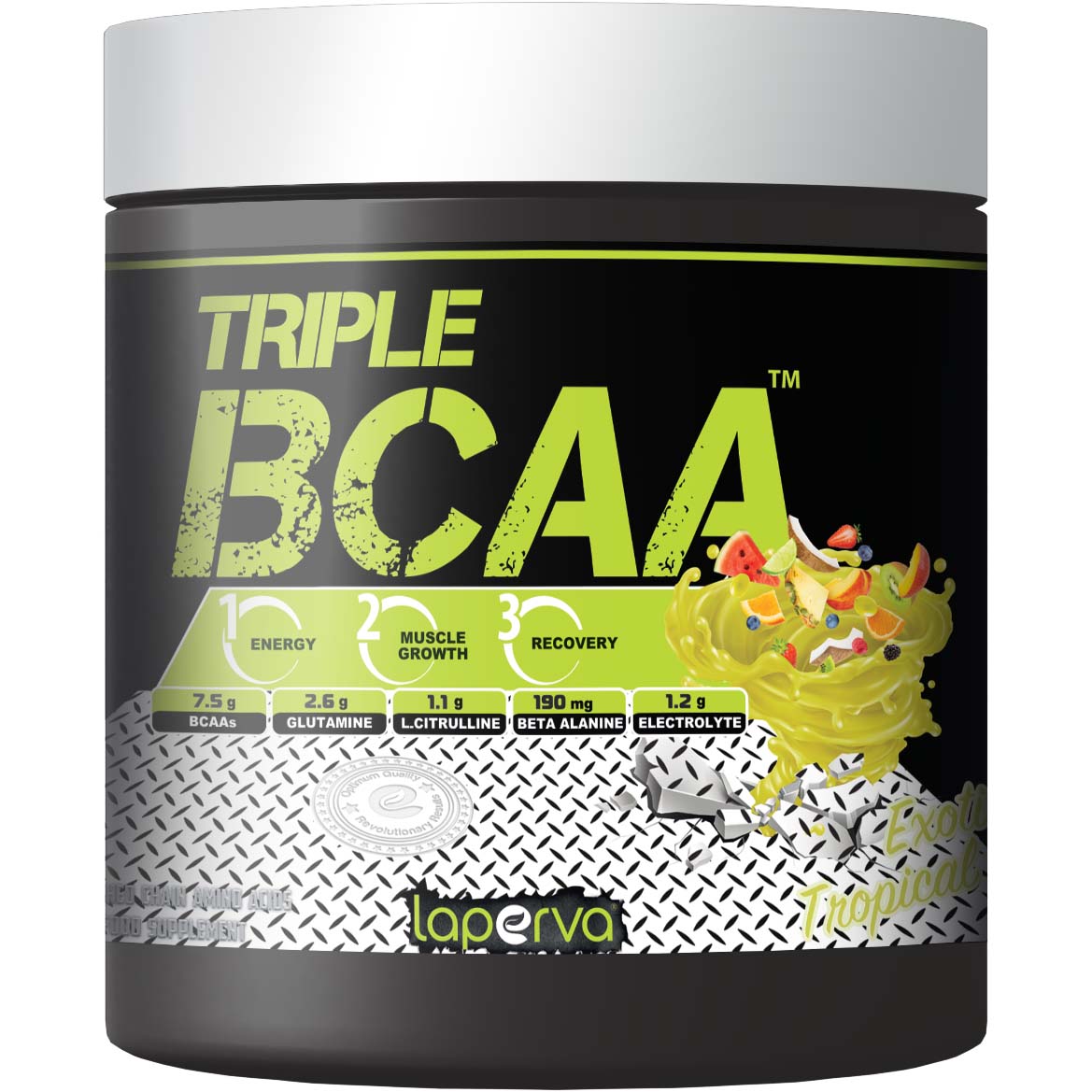 Laperva Triple BCAA, Exotic Tropical, 30, 7.5 G Of Bcaa 2:1:1 Ratio, Zero Fat, Zero Carbs and Zero Sugar