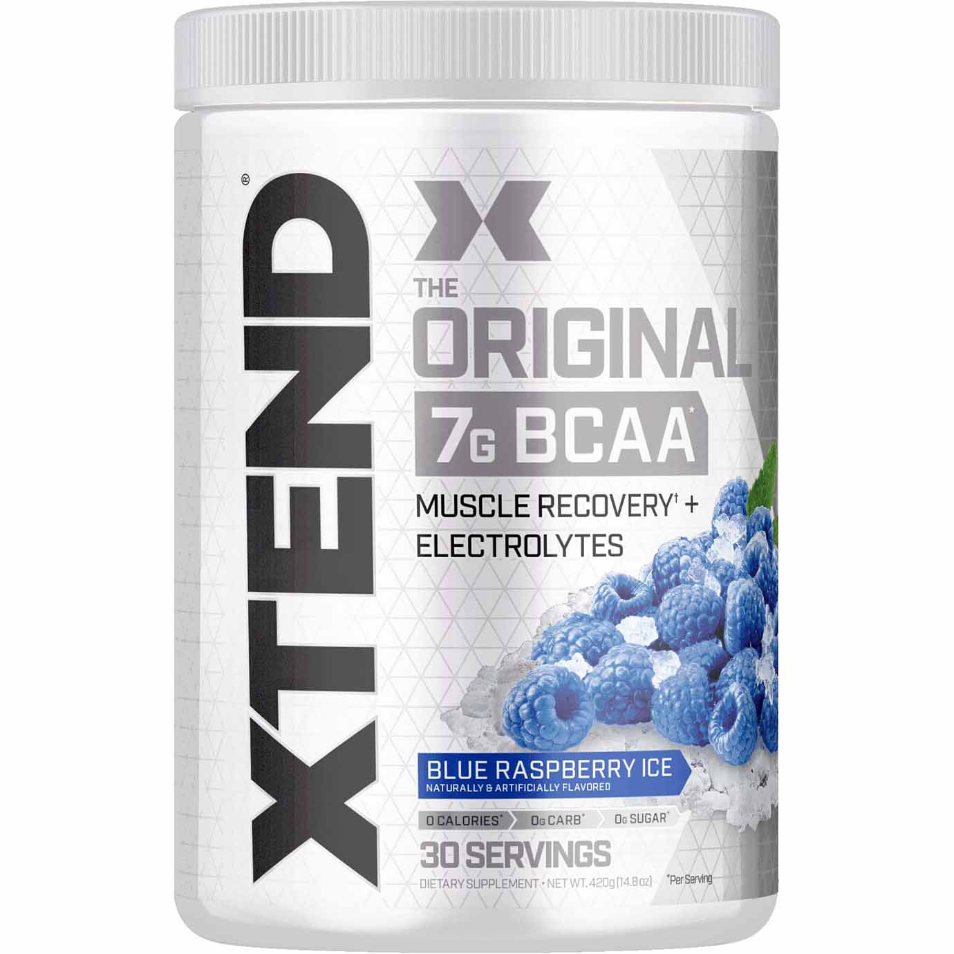 Xtend Original BCAA, Blue Raspberry Ice, 30, 7G BCAAs - In 2:1:1 Ratio