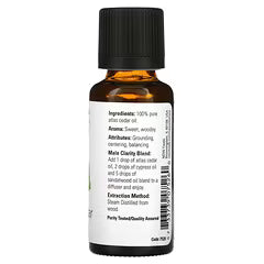 Now 100% Pure Atlas Cedar Oil, 30 Ml, Mental Relaxation, Helps Balance the Body