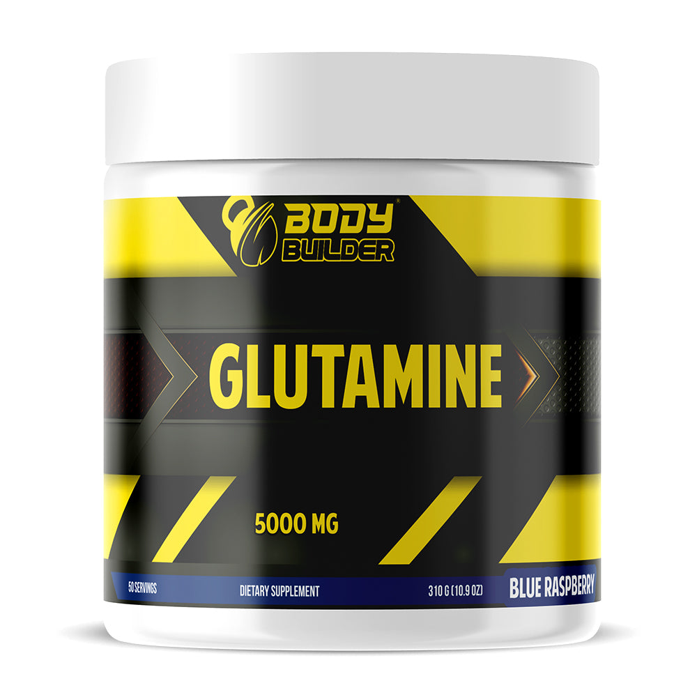 Body Builder Glutamine, 50, Blue Raspberry, 5000 Mg L-Glutamine, Supports Muscle Recovery