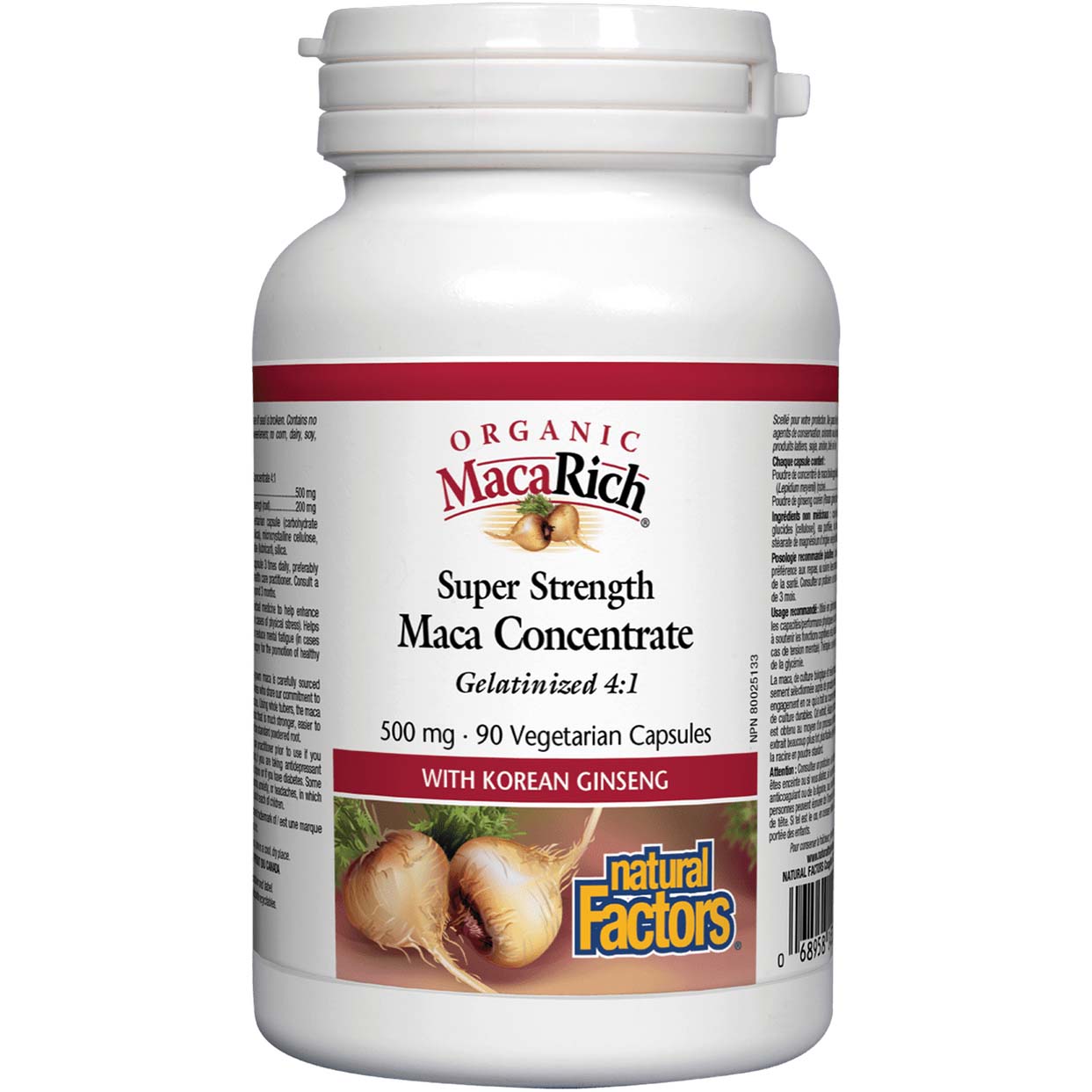 Natural Factors Maca Concentrate, 500 mg, 90 Veggie Capsules, Promotes Energy and Endurance