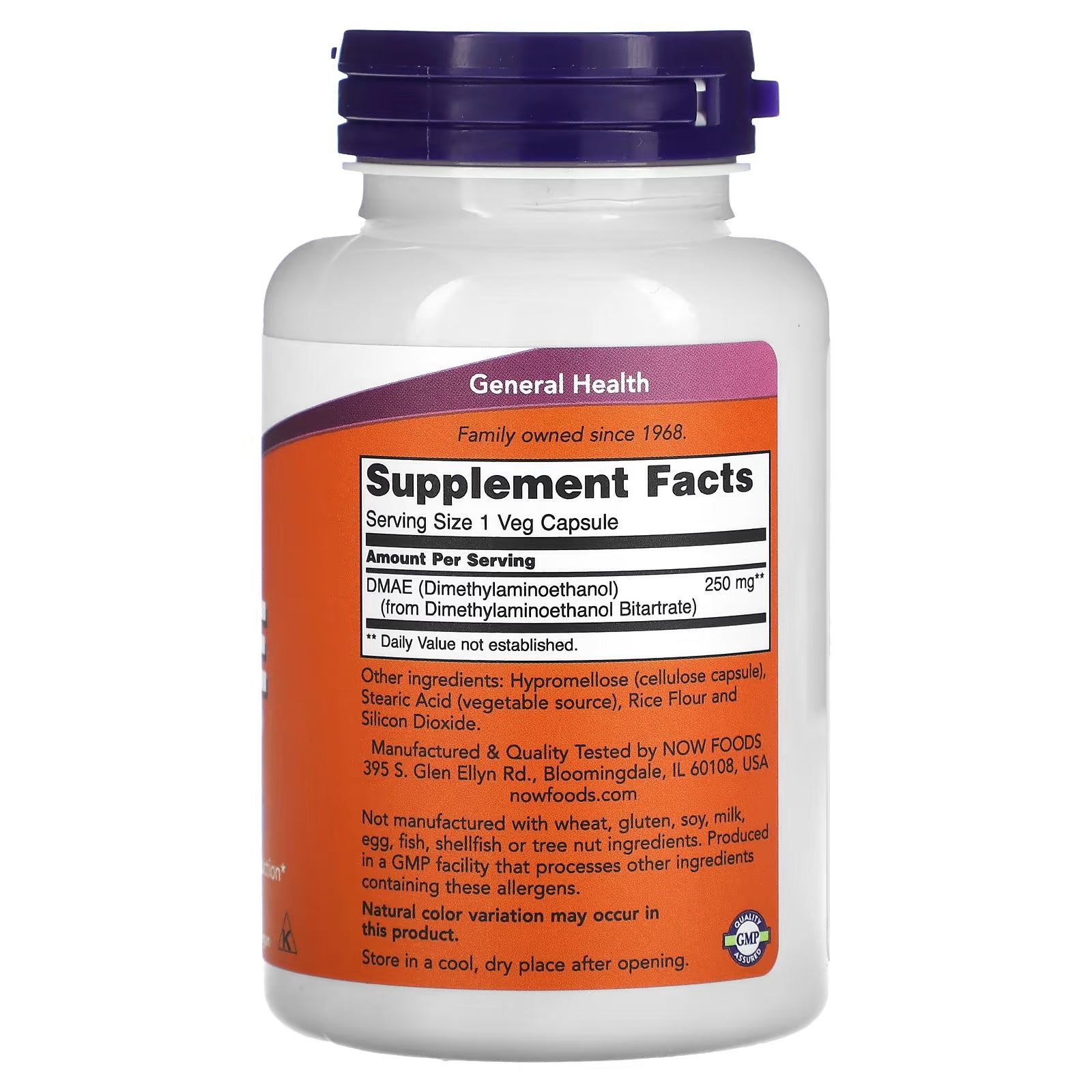 Now DMAE, 100 Veggie Capsules, 250 mg, Improve Healthy Brain Function, Supports Neurotransmitter Production
