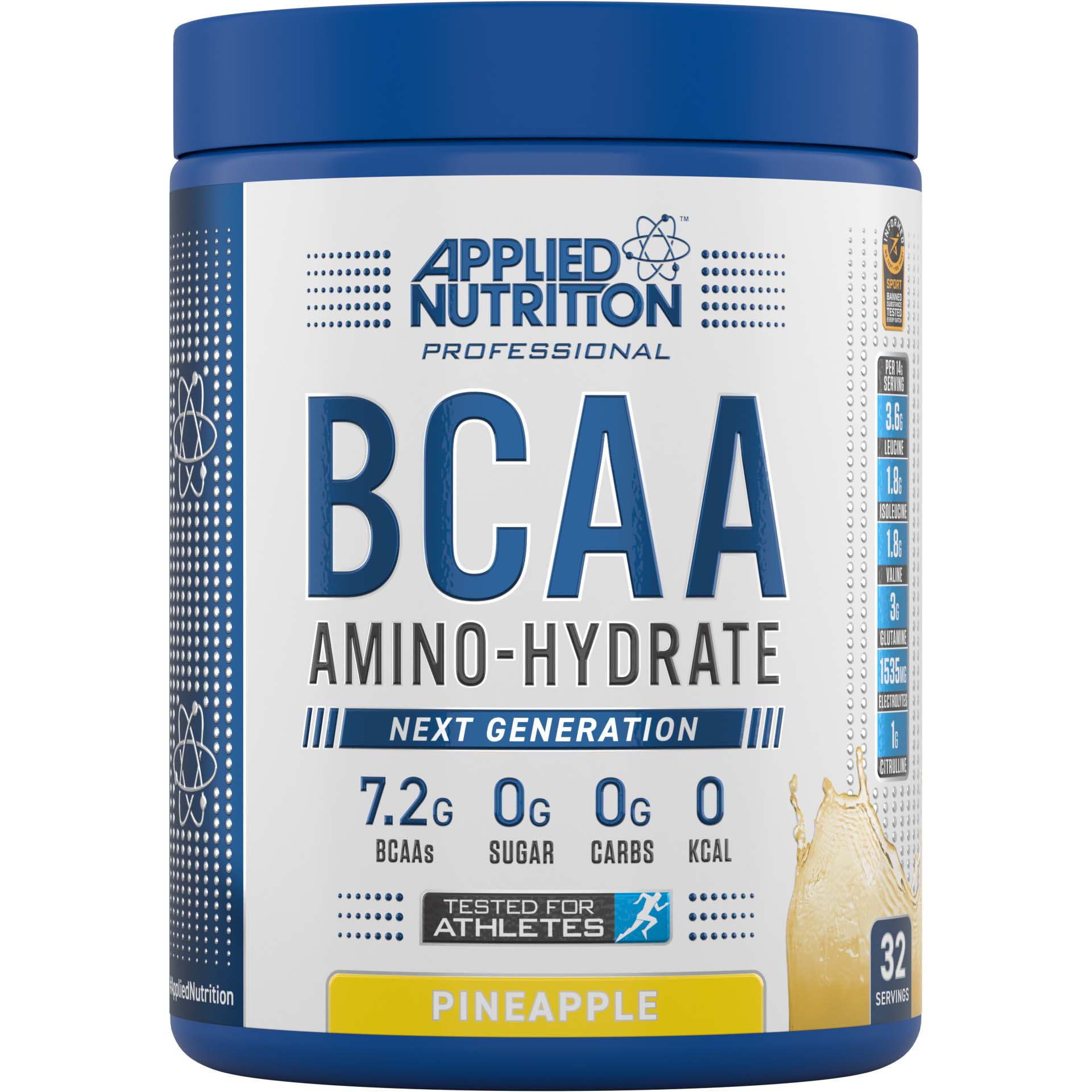 مكمل غذائي BCAA Amino Hydrate من Applied Nutrition، بنكهة الفاكهة، 32 وجبة، لتجديد الإلكتروليتات 