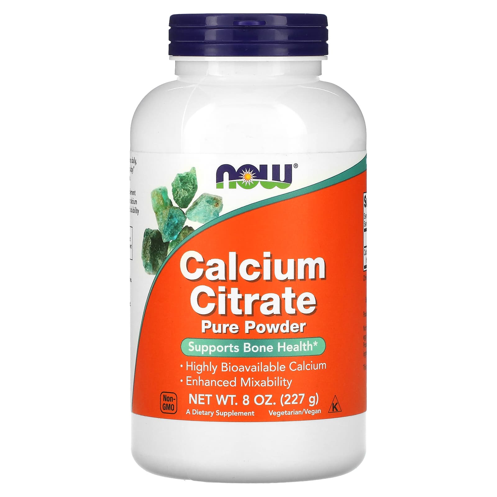 Now Calcium Citrate Pure, 227 Gm, Supports Bone Health, Highly Bioavailable Calcium