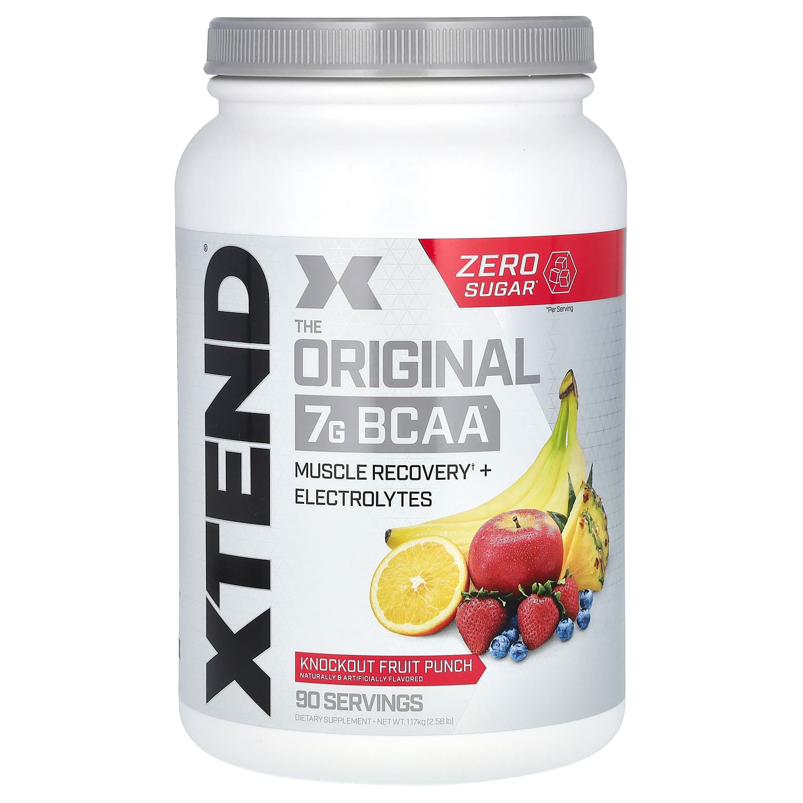 Xtend Original BCAA, Knockout Fruit Punch, 90, 7G BCAAs - In 2:1:1 Ratio