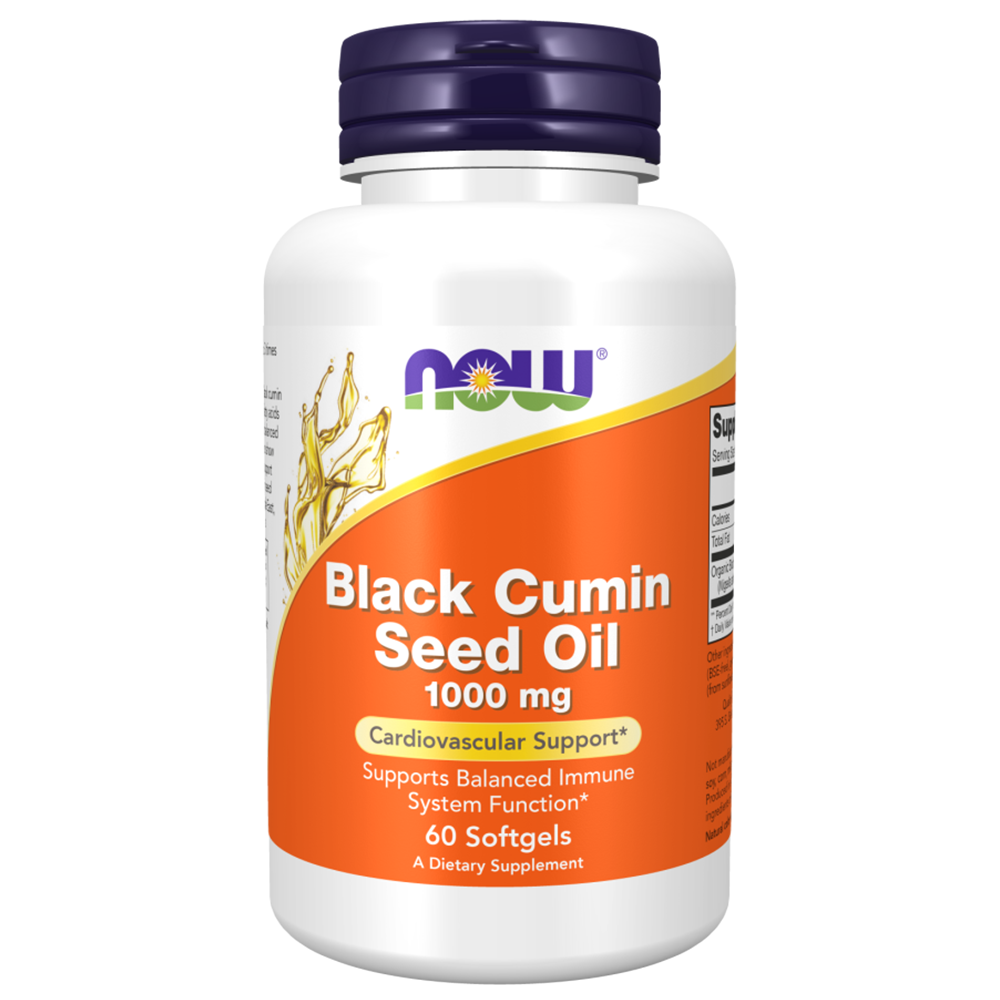 Now Black Cumin Seed Oil, 60 Softgels, 1000 mg, Supports Balanced Immune System Function