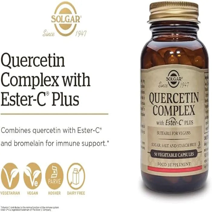 Solgar Quercetin Complex With Ester-c Plus, 50 Vegetable Capsules, Immune System Support