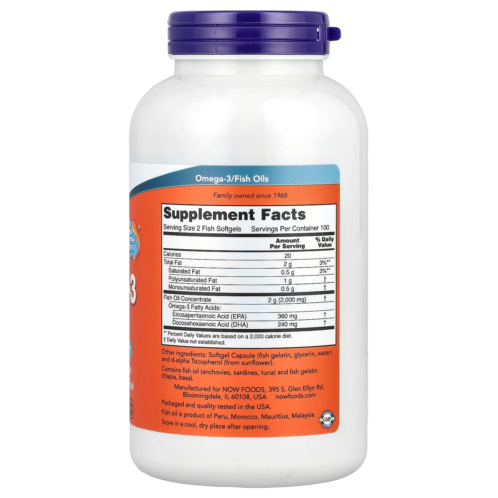 Now Omega-3 Fish Oil, 30 Softgels, 1000 mg, Cardiovascular Support, Support Mental Health