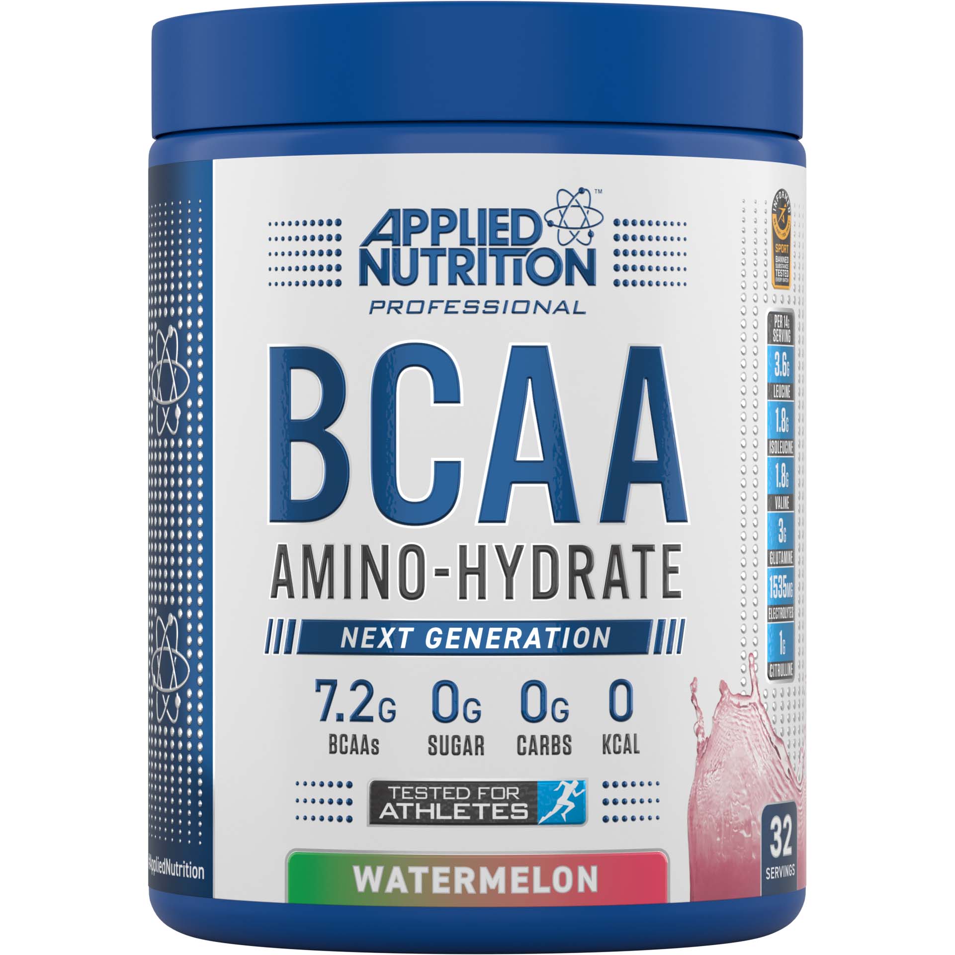 مكمل غذائي BCAA Amino Hydrate من Applied Nutrition، بنكهة الفاكهة، 32 وجبة، لتجديد الإلكتروليتات 