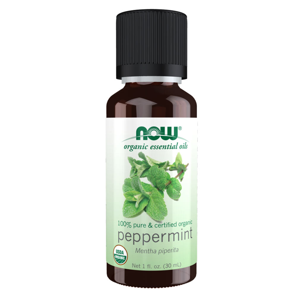 Now 100% Pure & Organic Oil Peppermint, 30 Ml, 100% Pure and Organic, Aromatic Benefits