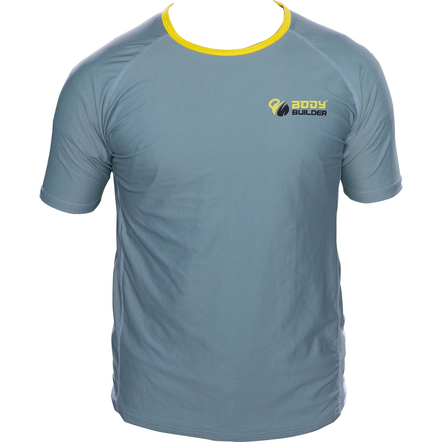 Body Builder T-Shirt Premium, S, Grey-Yellow, Made for your on-the-go Lifestyle