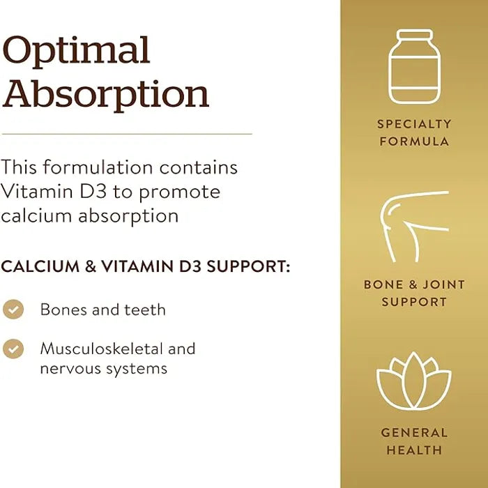 Solgar Calcium Citrate With Vitamin D3, 120 Tablets, Support Healthy Bones & Teeth