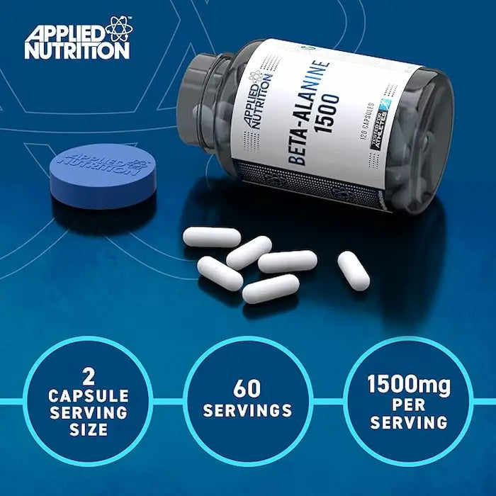 Applied Nutrition Beta Alanine, 1500 mg, 120 Capsules, Helps Reduce Tiredness and Fatigue