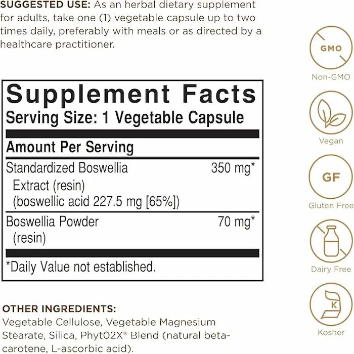 Boswellia Resin Extract - 60 Veg Capsules