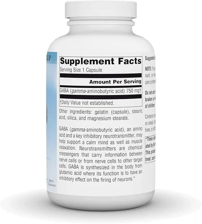 Source Naturals Serene Science GABA, 750 mg, 45 Tablets, Calm Mind, Inhibitory Neurotransmitter