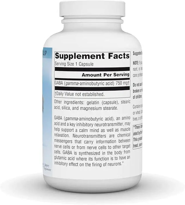 Source Naturals Serene Science GABA, 750 mg, 45 Tablets, Calm Mind, Inhibitory Neurotransmitter