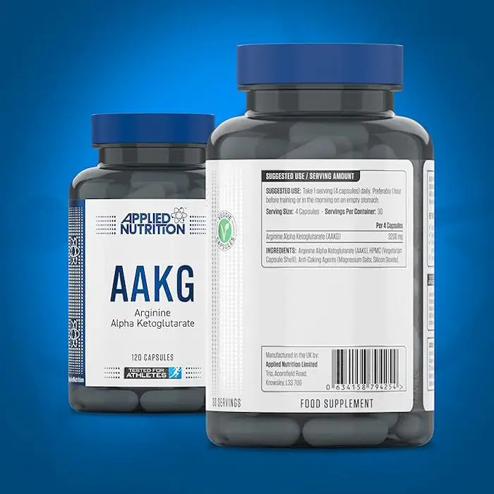 AAKG من Applied Nutrition، 120 كبسولة، تدعم إنتاج أكسيد النيتريك