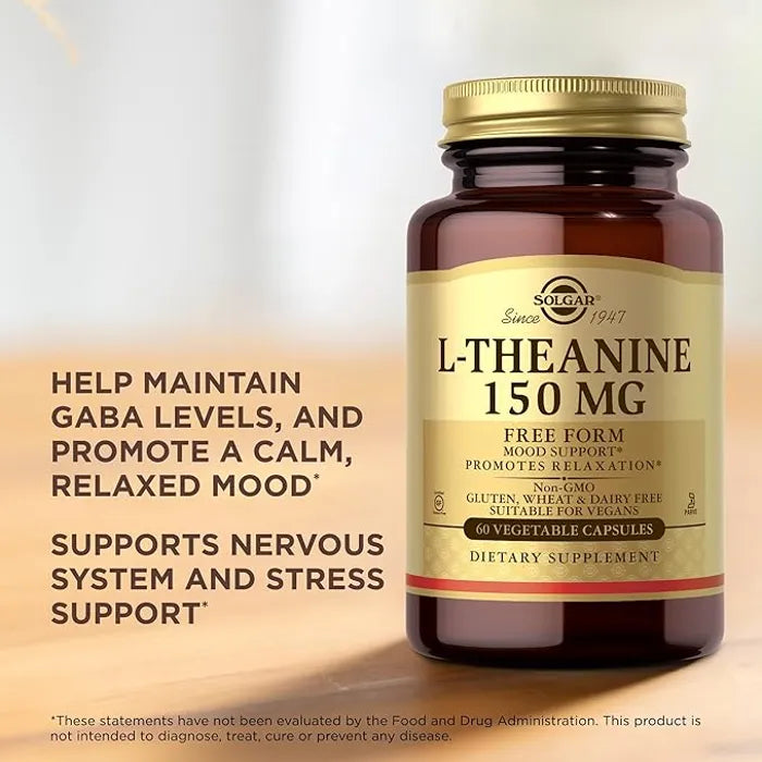 Solgar L-Theanine, 60 Veggie Capsules, 150 mg, Promotes Relaxation, Mood Support