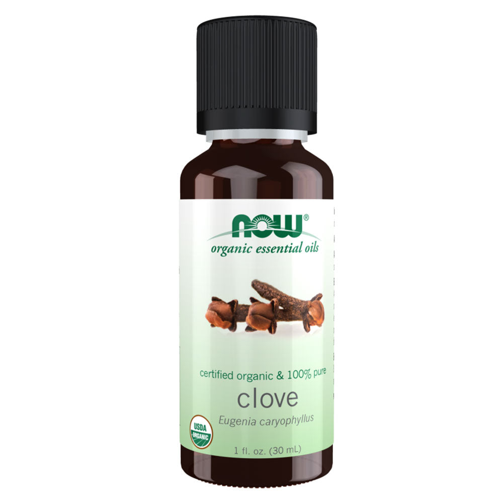 Now 100% Pure & Organic Oil Clove, 30 Ml, 100% Pure and Organic, Aromatic Benefits