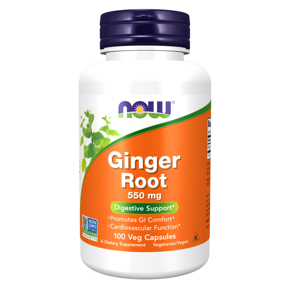 Now Ginger Root, 100 Veggie Capsules, 550 mg, Supports Digestive Health