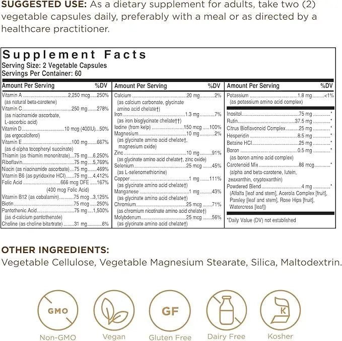 Solgar Formula Vm-75, 60 Tablets, Rich in Antioxidant Vitamin C & E, Contribute to Your Overall Health and Wellbeing