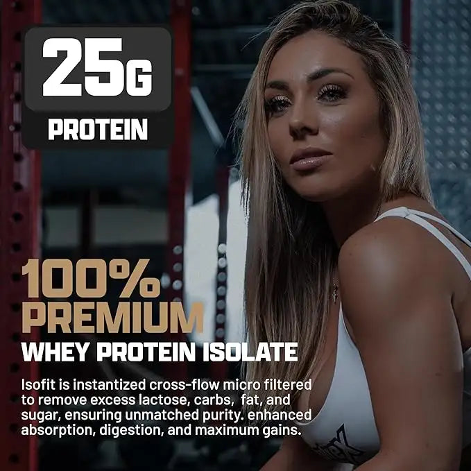 Nutrex Research Isofit، كوكيز وكريمة، 5 رطل، يدعم اكتساب العضلات، يحتوي على 25 جرامًا من البروتين 