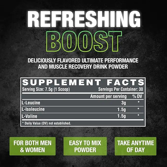 Nutrex Research Bcaa 6000, Green Apple, 30, Faster Muscle Recovery, Delayed Workout Fatigue