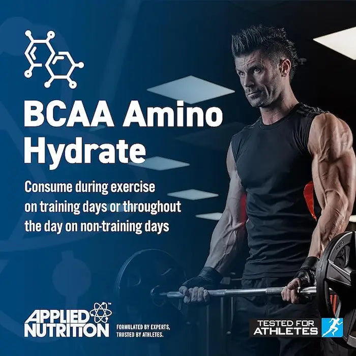 Applied Nutrition BCAA Amino Hydrate, Icy Blue Raz, 100 Serving, Replenish Electrolytes