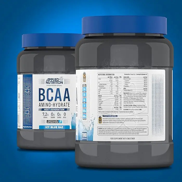 مكمل غذائي BCAA Amino Hydrate من Applied Nutrition، بنكهة التوت الأزرق الجليدي، 32 وجبة، لتجديد الإلكتروليتات 