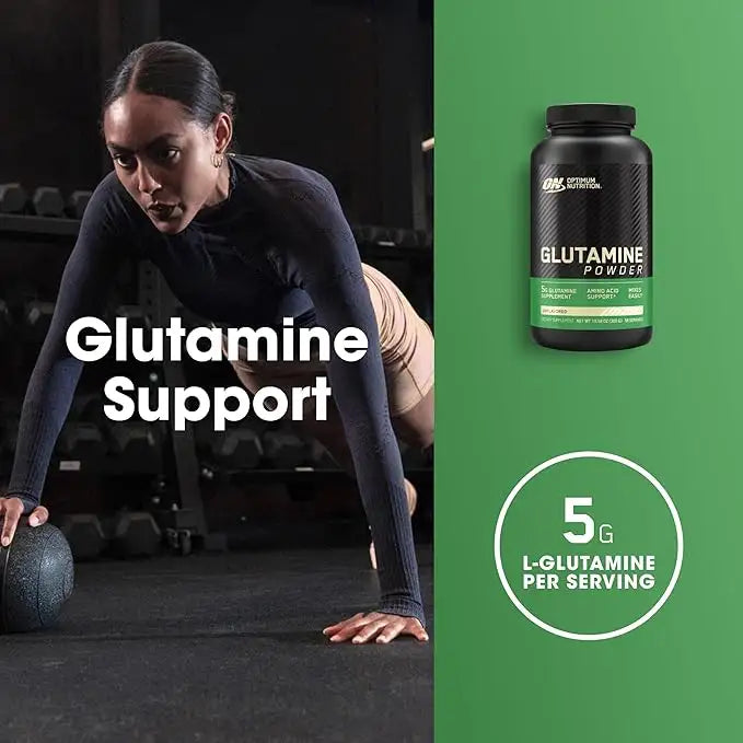 Optimum Nutrition Glutamine، بدون نكهة، 300 جم، يساعد على تقليل آلام العضلات 