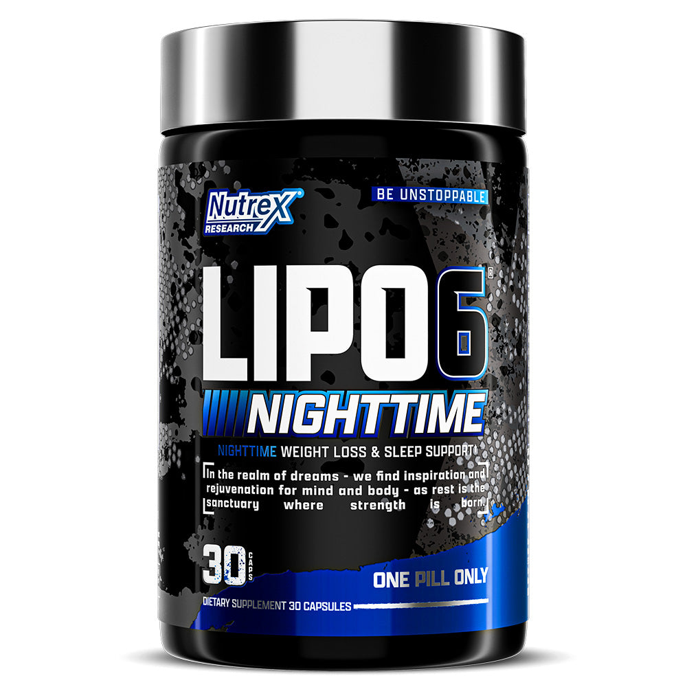 Nutrex Research Lipo-6 Nighttime, 30 Capsules, Support Weight loss, Sleep Support