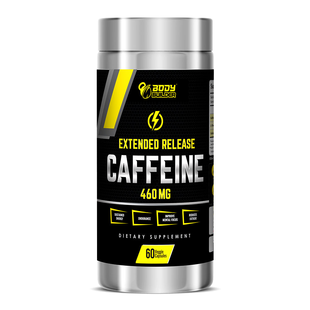 Body Builder Extended Release Caffeine, 60 Veggie Capsules, 460 mg, Improve Mental Focus