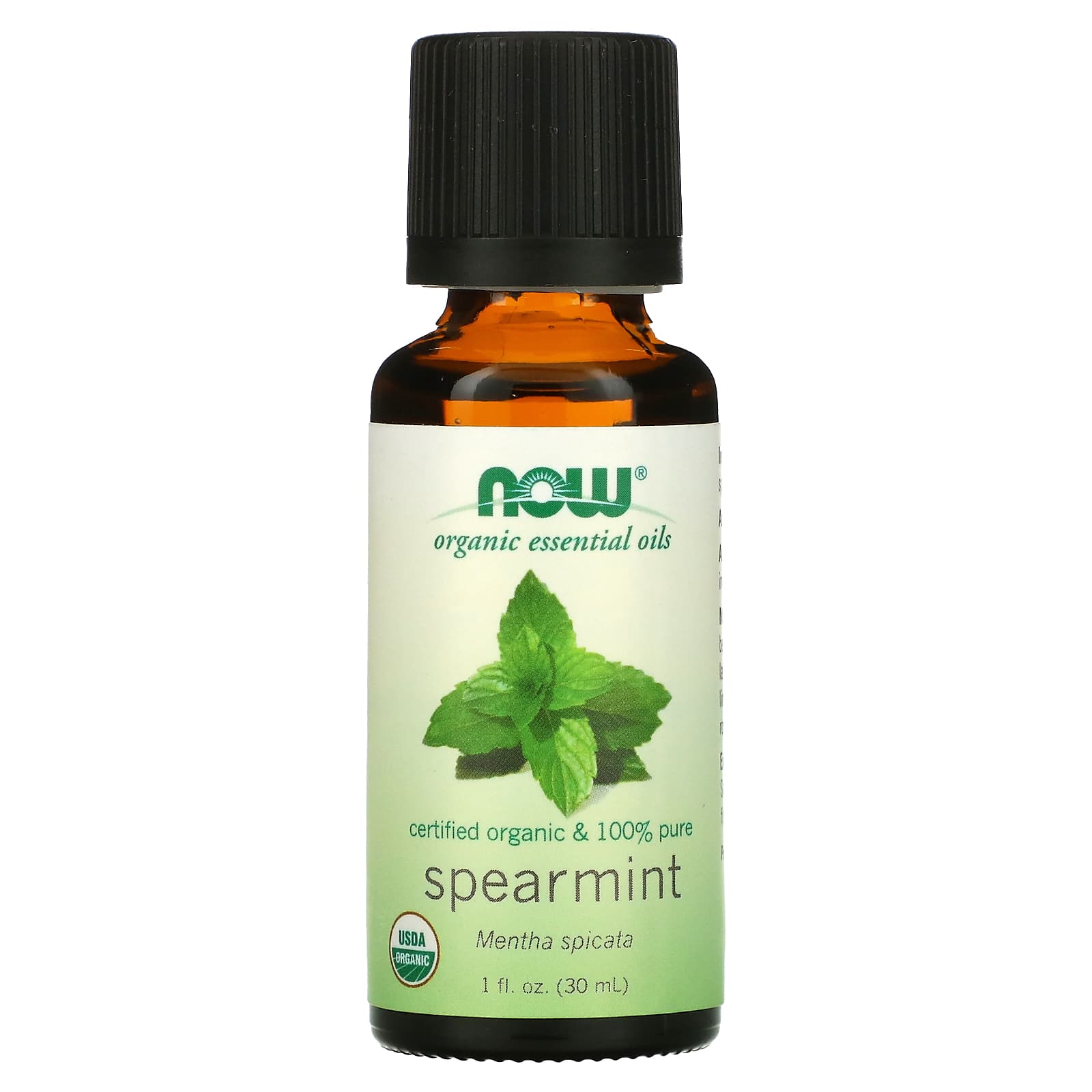 Now Spearmint Oil Organic, 30 Ml, Refreshing, Steam Distilled from flowering tops.