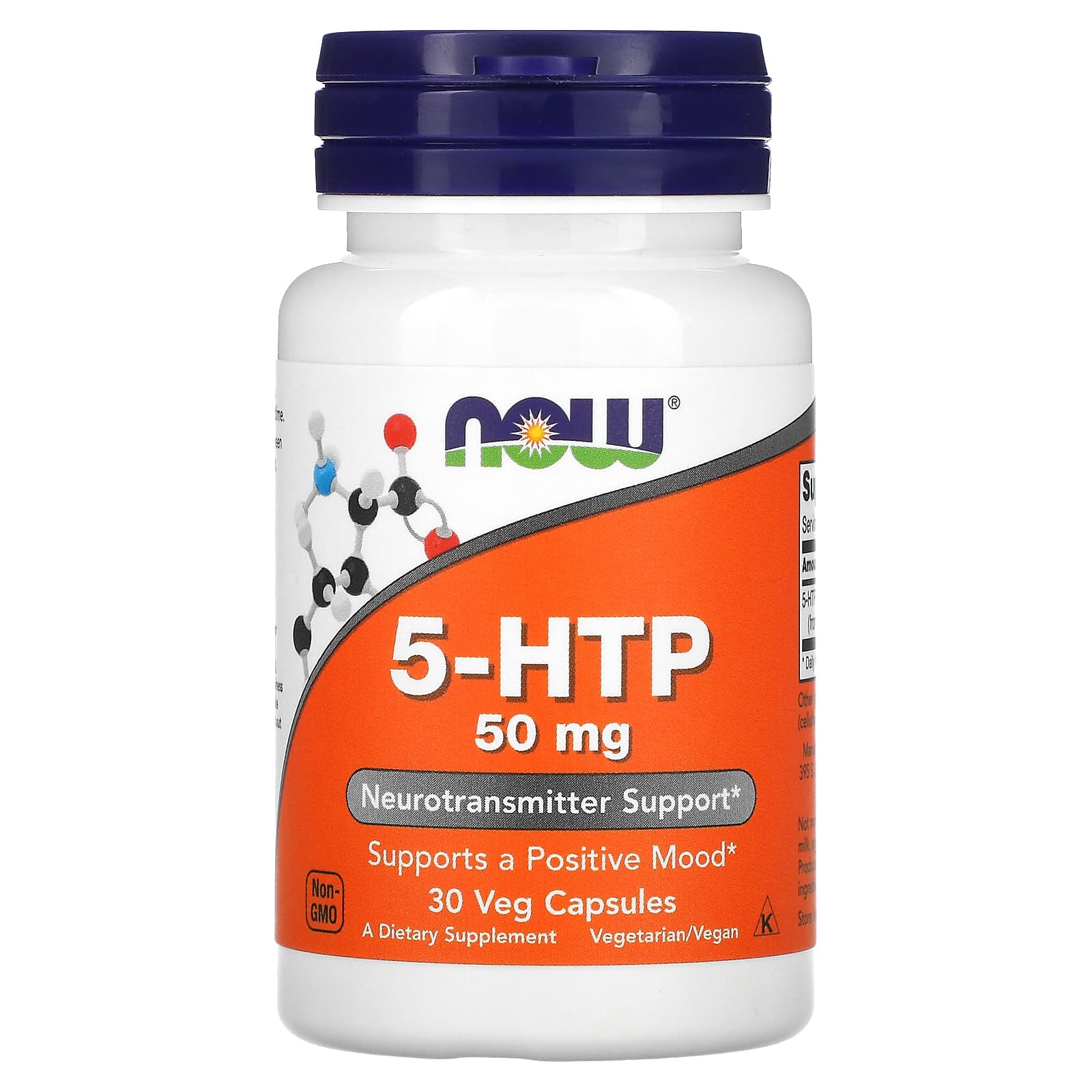 Now 5-HTP, 30 Veggie Capsules, 50 mg, Improve Mood, Vegetarian/Vegan