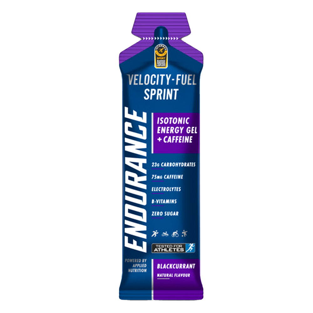 Applied Nutrition Endurance Velocity Fuel Sprint Isotonic Energy Gel Plus Caffeine, Black Currant, 1 Piece