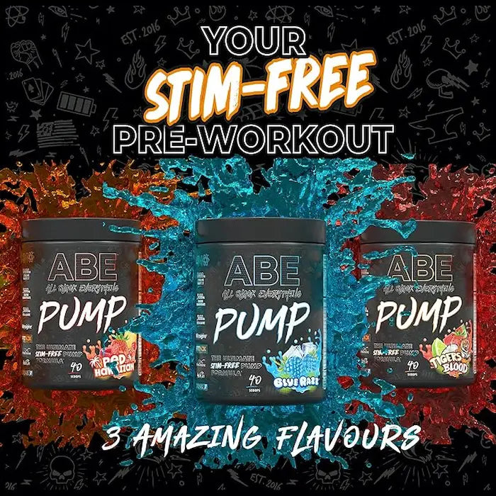 مكمل غذائي ABE Pump Stim Free من شركة Applied Nutrition، لون أزرق، 40، متطور دائمًا، مدعوم علميًا 