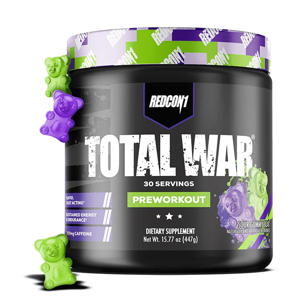 Redcon1 Total War, Sour Gummy, 30, 320mg Caffeine Per serving, Improve Metabolic Function