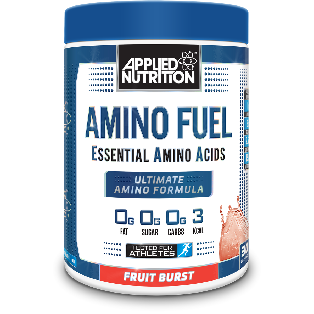 مكمل غذائي Amino Fuel EAA من Applied Nutrition، Fruit Burst، 30 حبة، 11 جرامًا من الأحماض الأمينية لكل وجبة