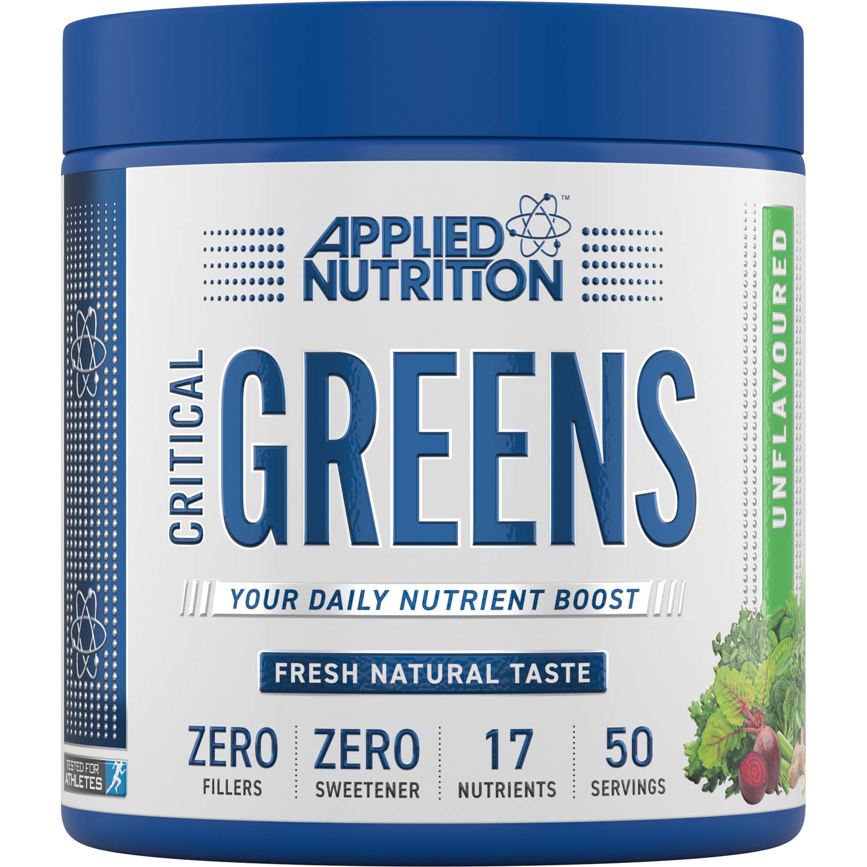 Applied Nutrition Critical Greens، بدون نكهة، 50، 17 مكونًا من الخضراوات الفائقة