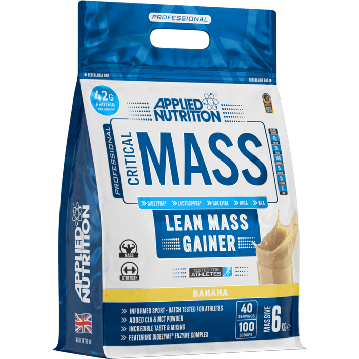 Applied Nutrition Critical Mass Lean Mass Gainz, Banana, 6 Kg, 42 G Protein Per Serving