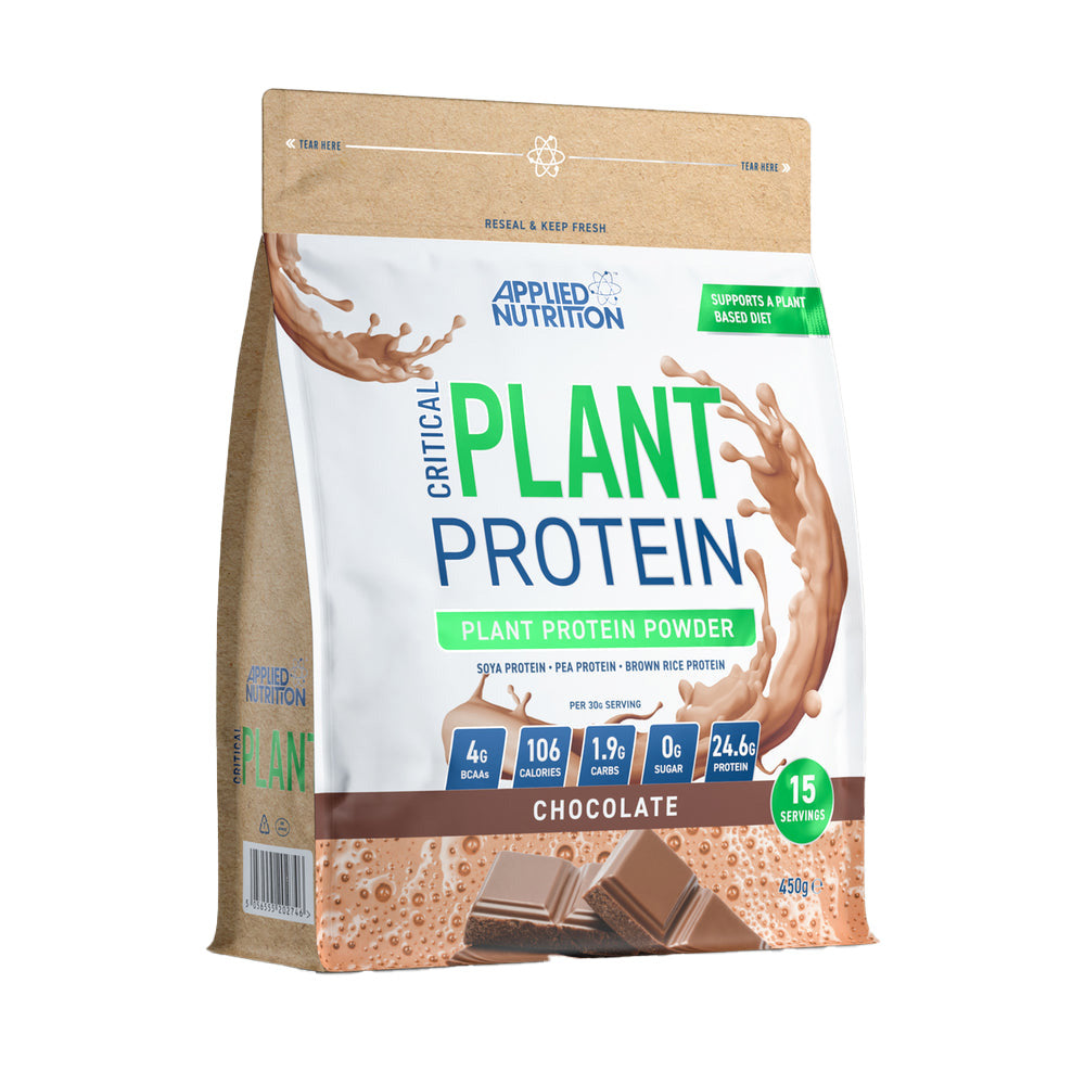 Applied Nutrition Critical Plant Protein, Chocolate, 450 GM, Supports a Plant Based Diet