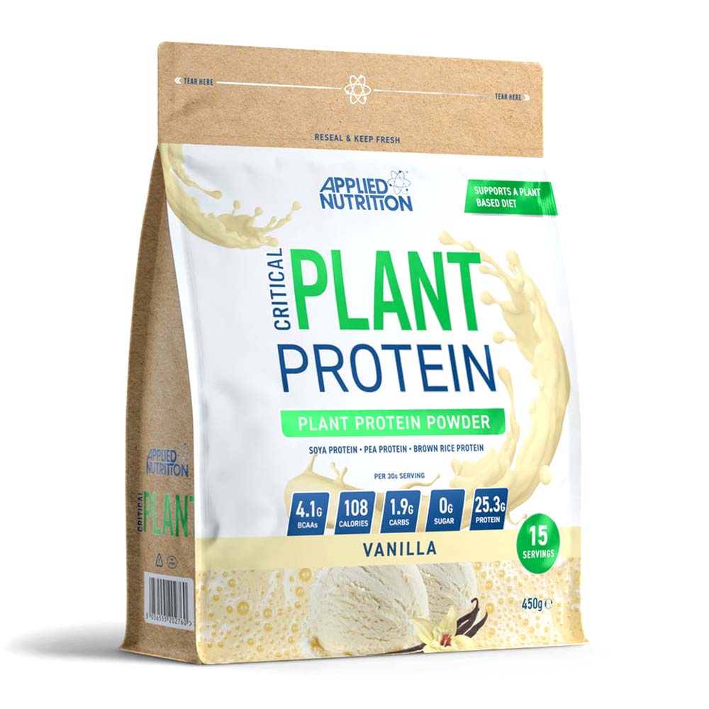 Applied Nutrition Critical Plant Protein, Vanilla, 450 GM, Supports a Plant Based Diet