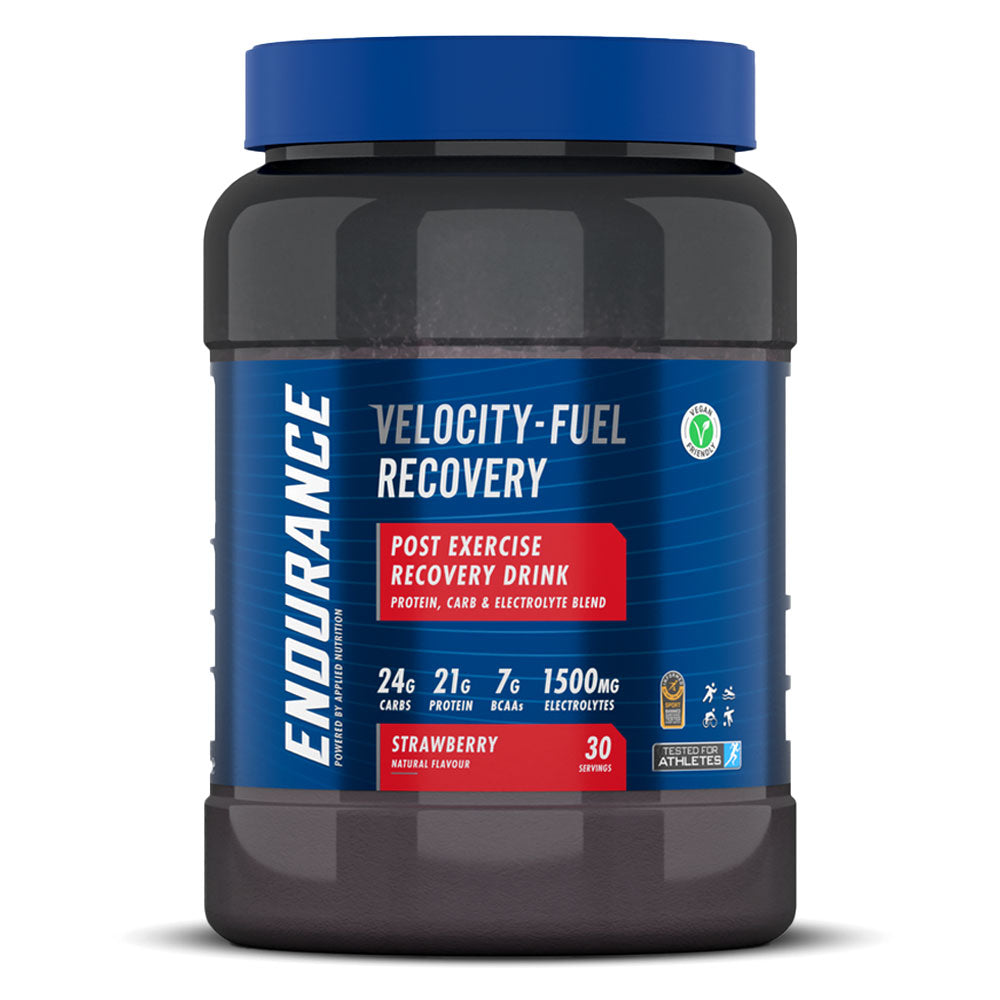 مكمل غذائي Applied Nutrition Endurance Velocity Fuel Recovery بعد التمرين، بنكهة الفراولة، 1.5 كجم